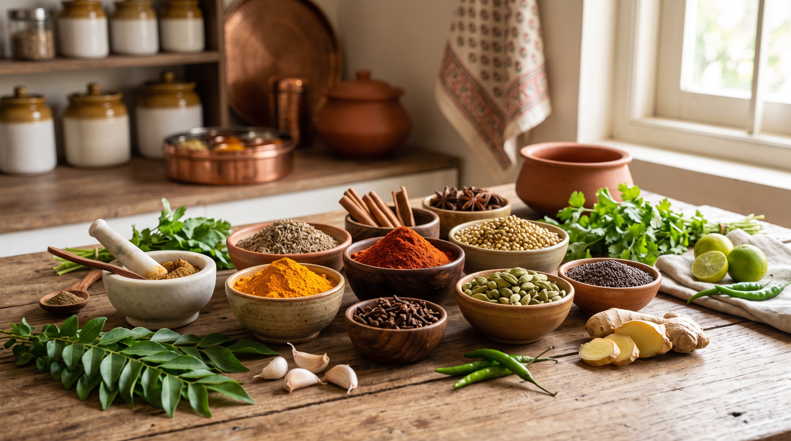 Premium ingredients used in Indian cooking